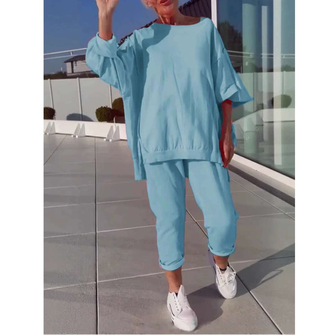 Women's Loungewear Loose Fit Pullover Pants Set