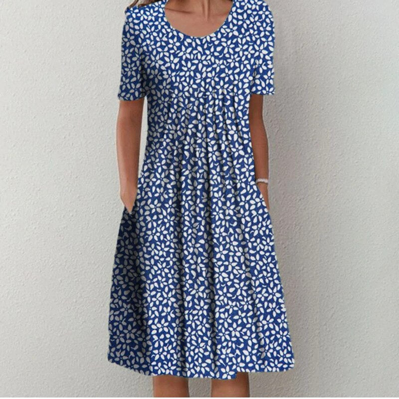 Women's Floral Pleated Dress