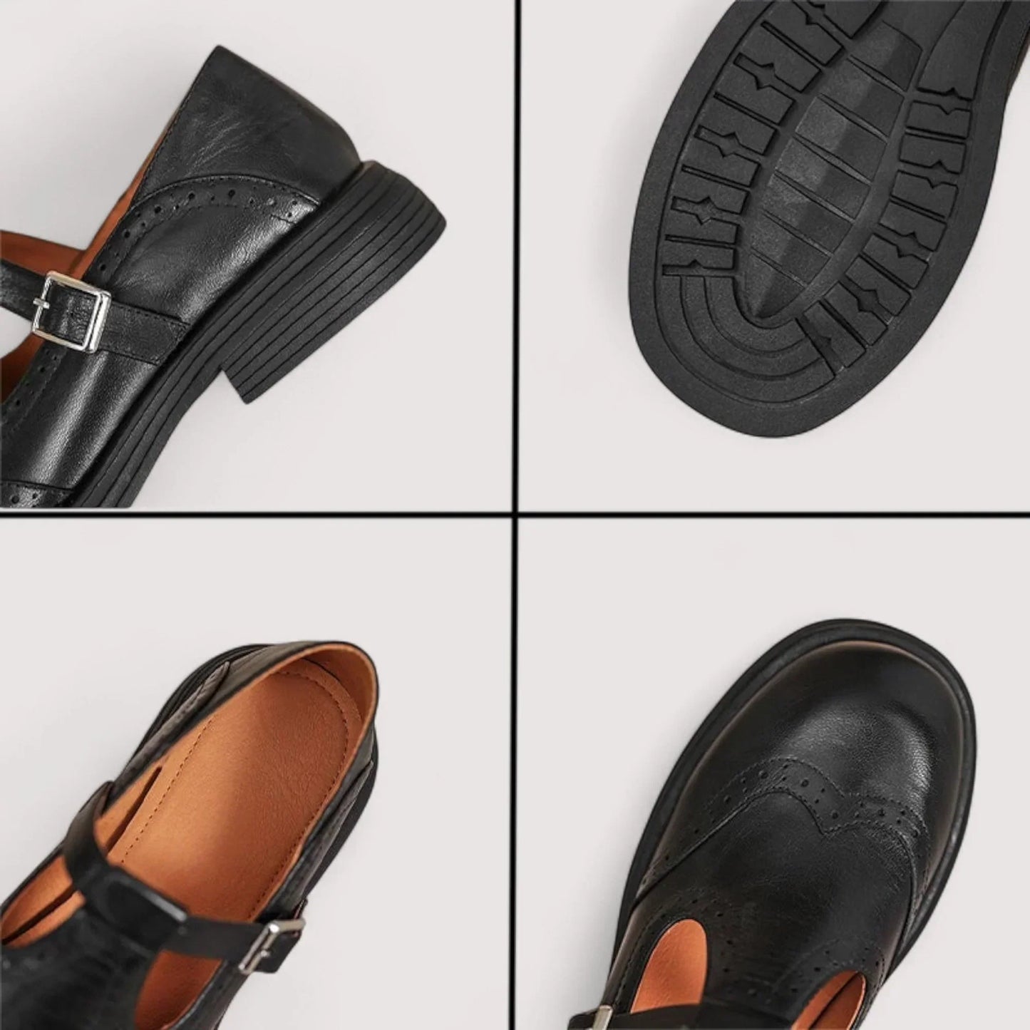 Women's Mary Jane Shoes Decorative Brogue Detailing