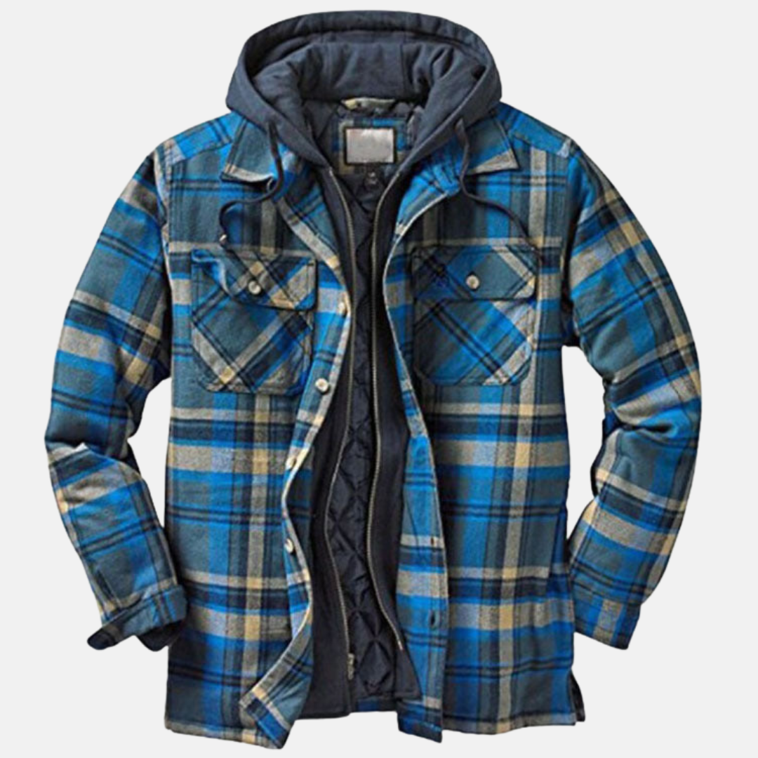 Men's Quilted Flannel Jacket Shirt