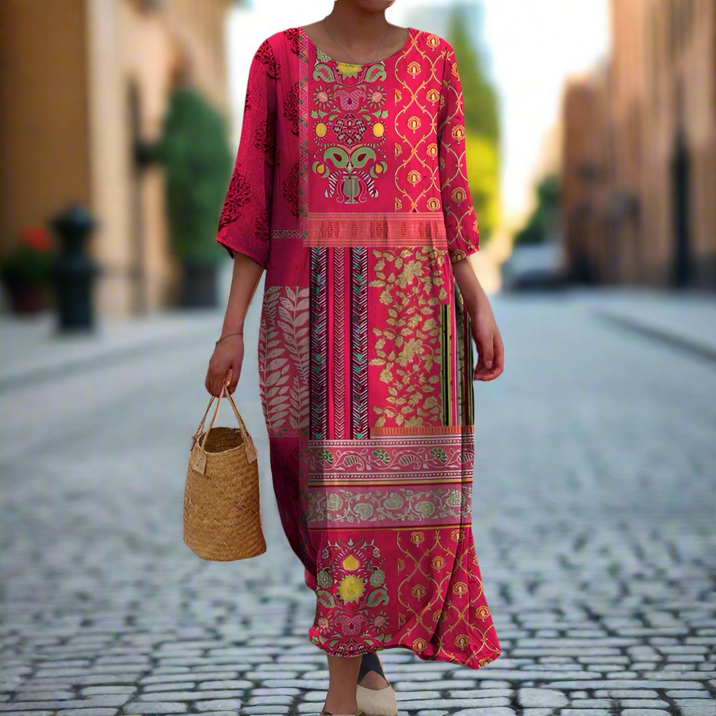 Women's Loose Fit Boho Maxi Dress