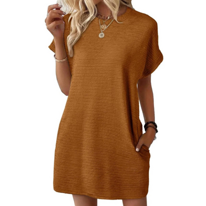 Bright Women's Casual Short Sleeve Mini Dress