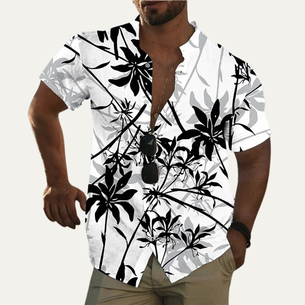Men's Hawaiian Beach Shirt Coconut Print
