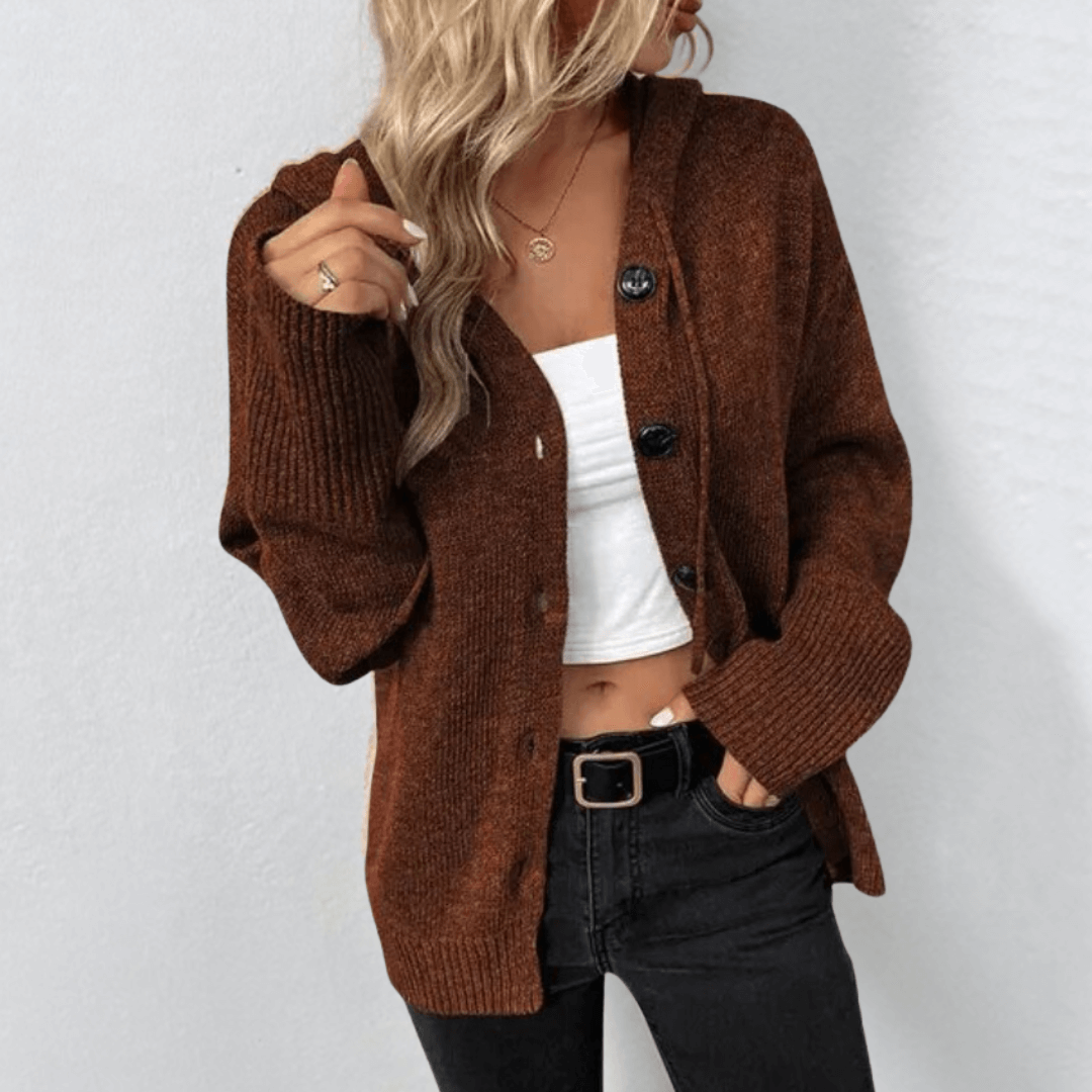 Women's Relaxed Fit Cardigan Soft Knit Beige