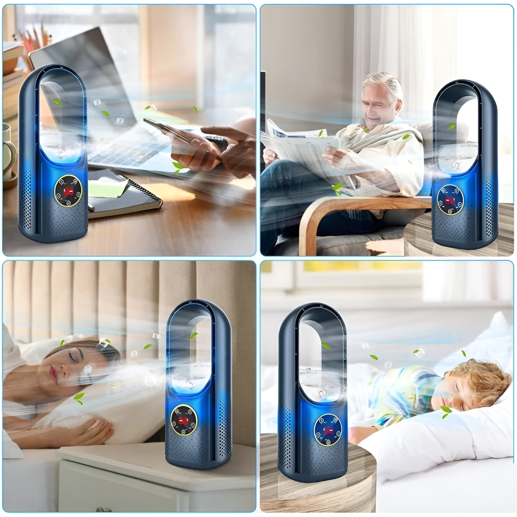 Portable Bladeless Table Fan Air Conditioner