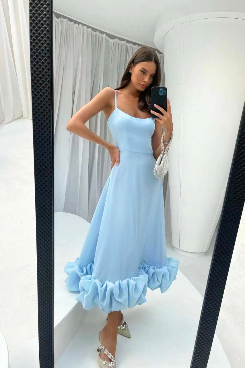 Flirty Strap Midi Summer Dress