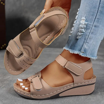 Women's Platform Sandals Hook And Loop Strap