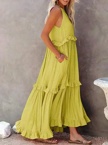 Women's Ruffle Sleeveless Dress