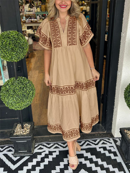 Women's Flowy Maxi Dress Tummy Control Boho Style Loose Fit