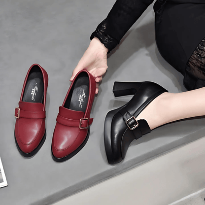 Women's Block Heel Mary Jane Shoes Classic Strap Detail