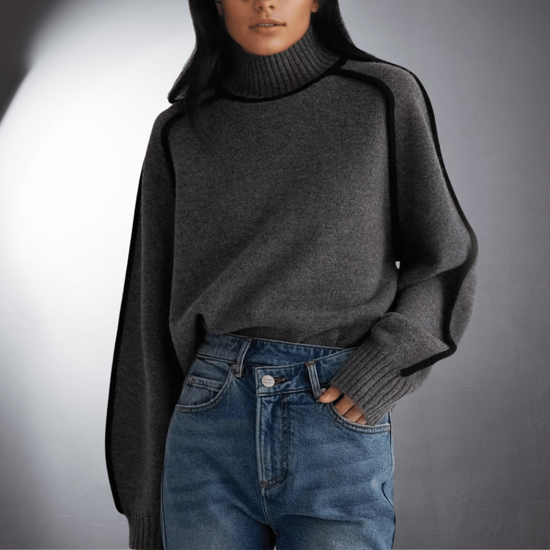 Women's Turtleneck Sweater Voluminous Sleeves