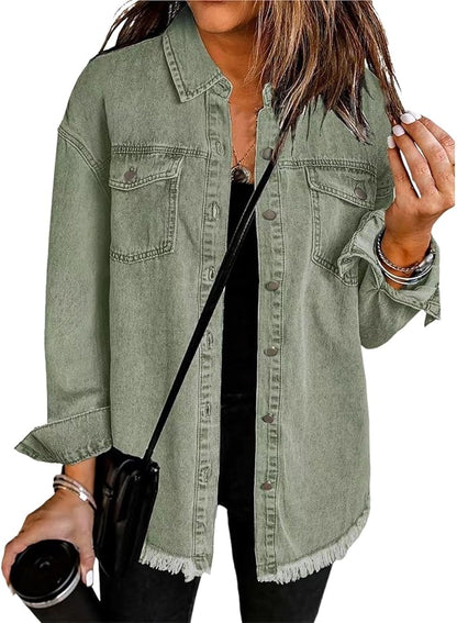 Women's Button Front Jacket Overshirt