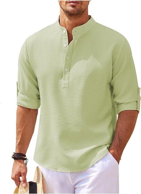 Men's Casual Cotton Shirt Relaxed Fit Lightweight