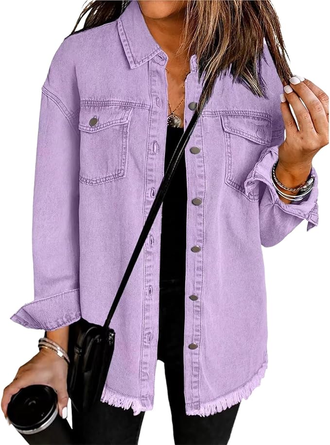Women's Button Front Jacket Overshirt