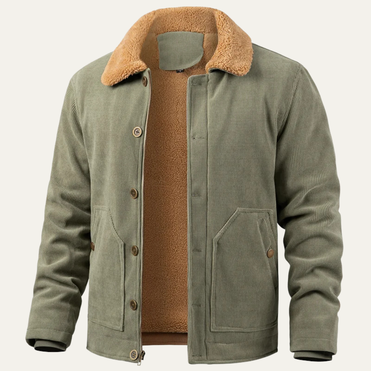 Men's Corduroy Sherpa Jacket - VibreMode