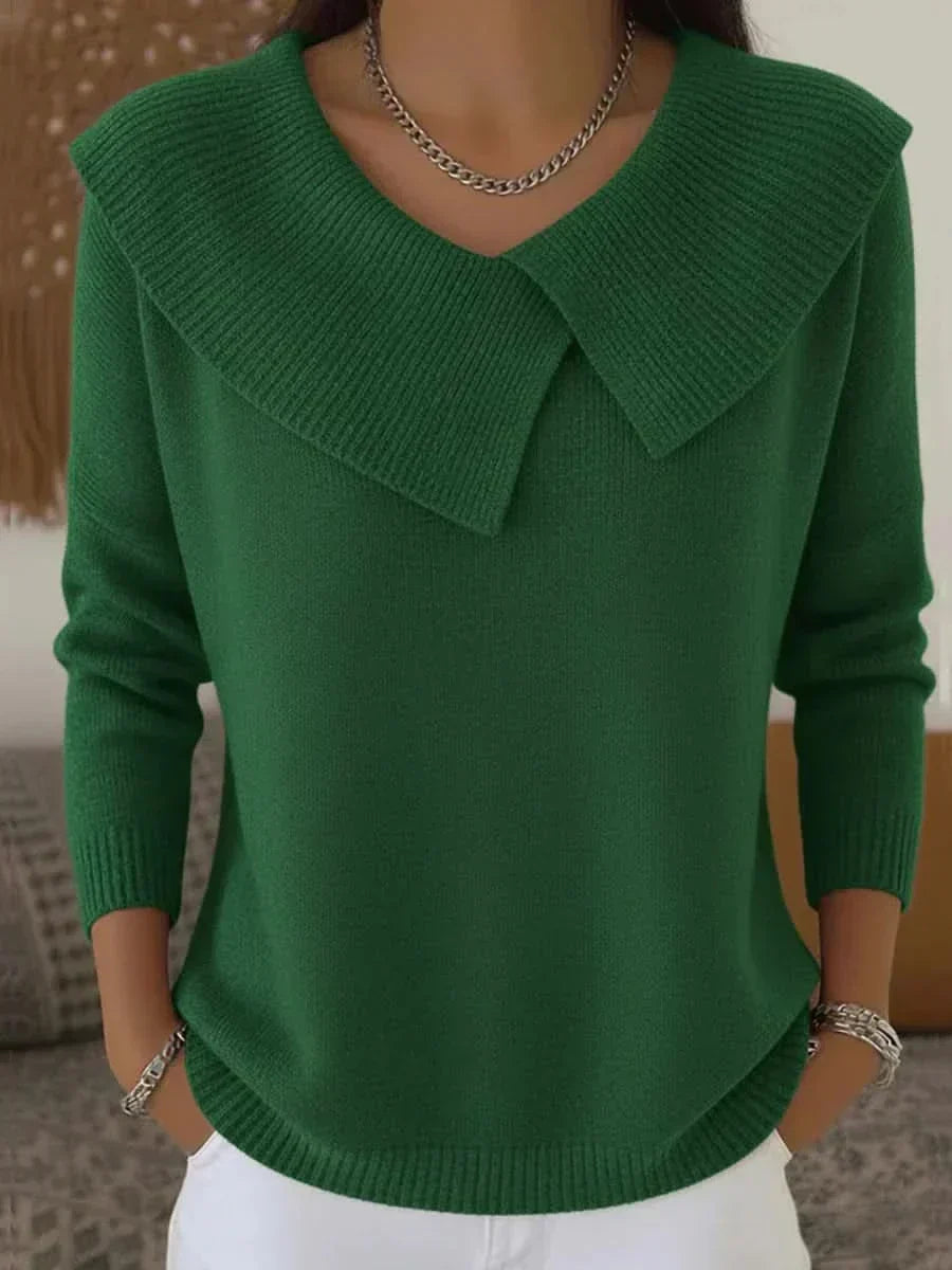 Women's Sweater Wide Folded Collar