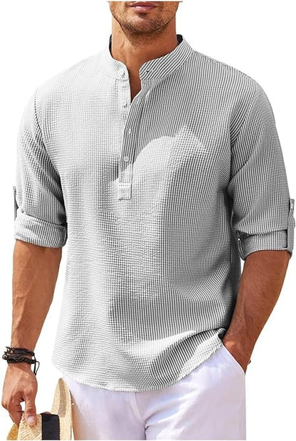 Men's Casual Cotton Shirt Relaxed Fit Lightweight