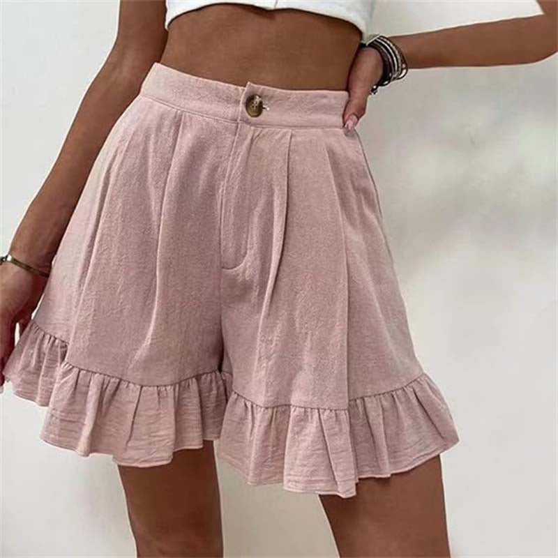 Women's High Waist Ruffle Shorts - VibreMode