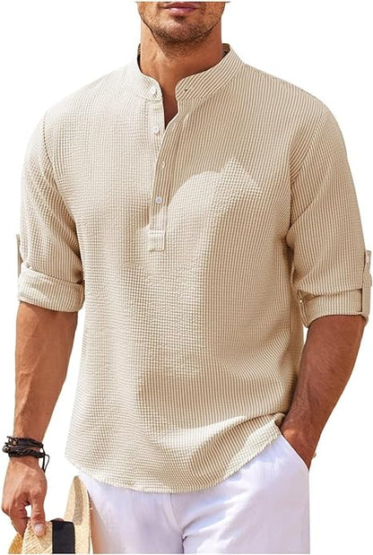 Men's Casual Cotton Shirt Relaxed Fit Lightweight