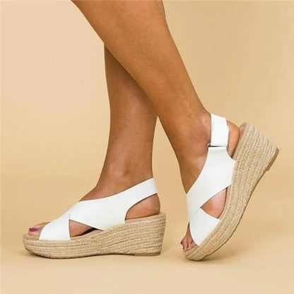 Women's Espadrille Wedge Sandals Cross Strap
