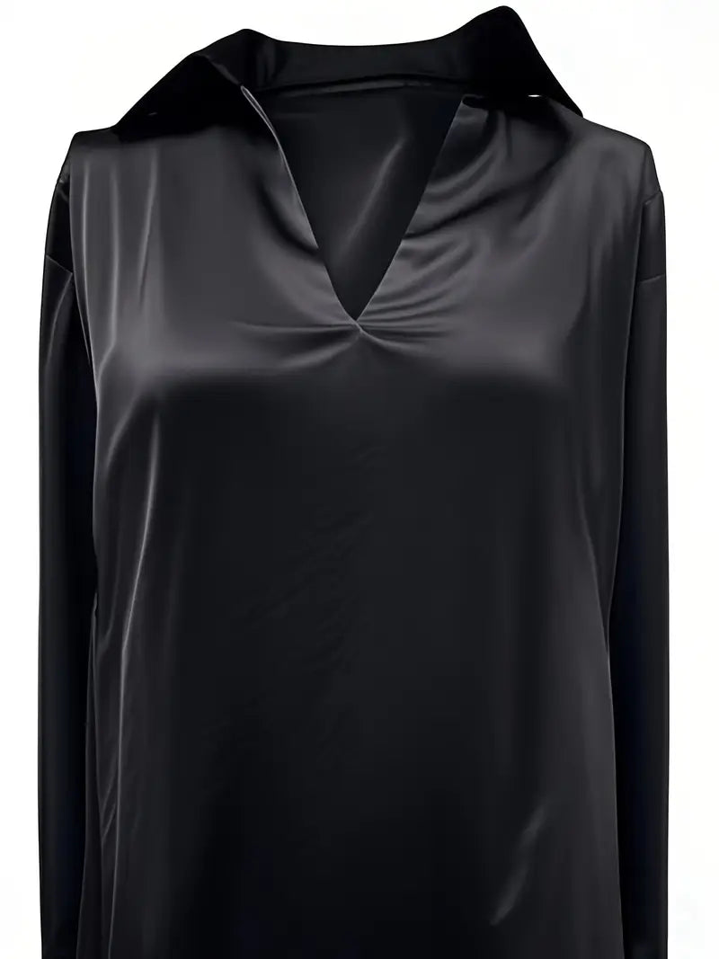 Women's Long Sleeve Blouse Draped Neck