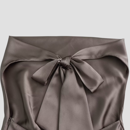 Women's Halter Neck Sleeveless Cowl Drape Back Tie