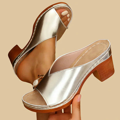 Women's Mule Sandals Stitched Sole - VibreMode