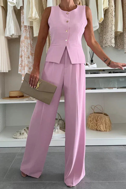 Women's Two-Piece Vest Wide Leg Pants Set