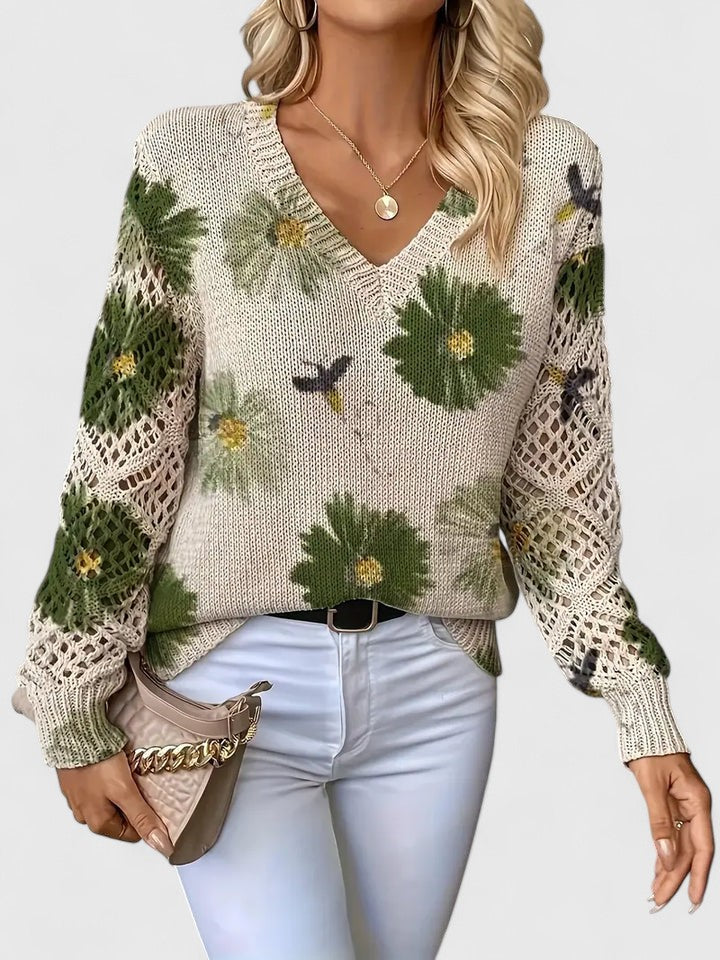 Elegant Women's Floral Pattern Sweater