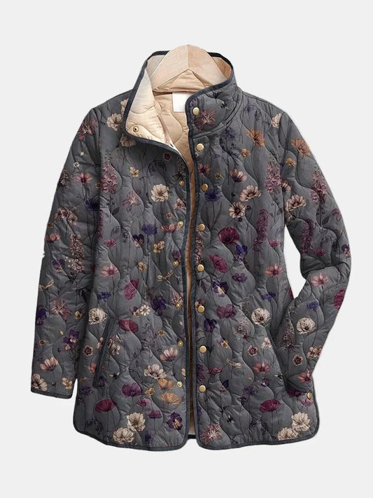 Classic Floral Quilted Coat - VibreMode