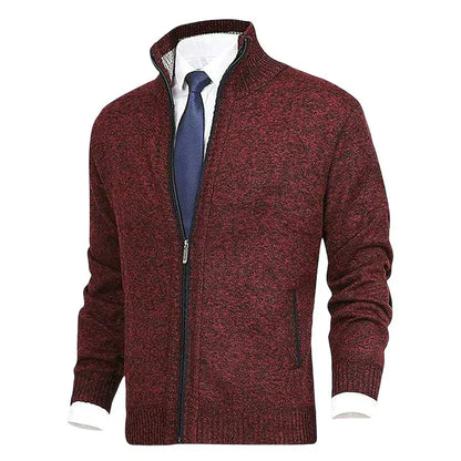 Knitted Cardigan Zip Up With Pockets - VibreMode