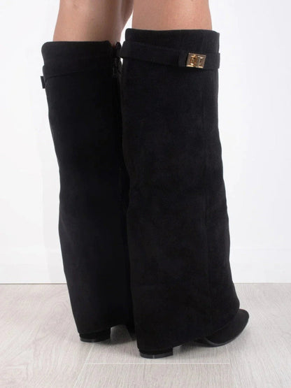Emily | Women’s Leather Thigh-High Boots with Buckle Caliboot