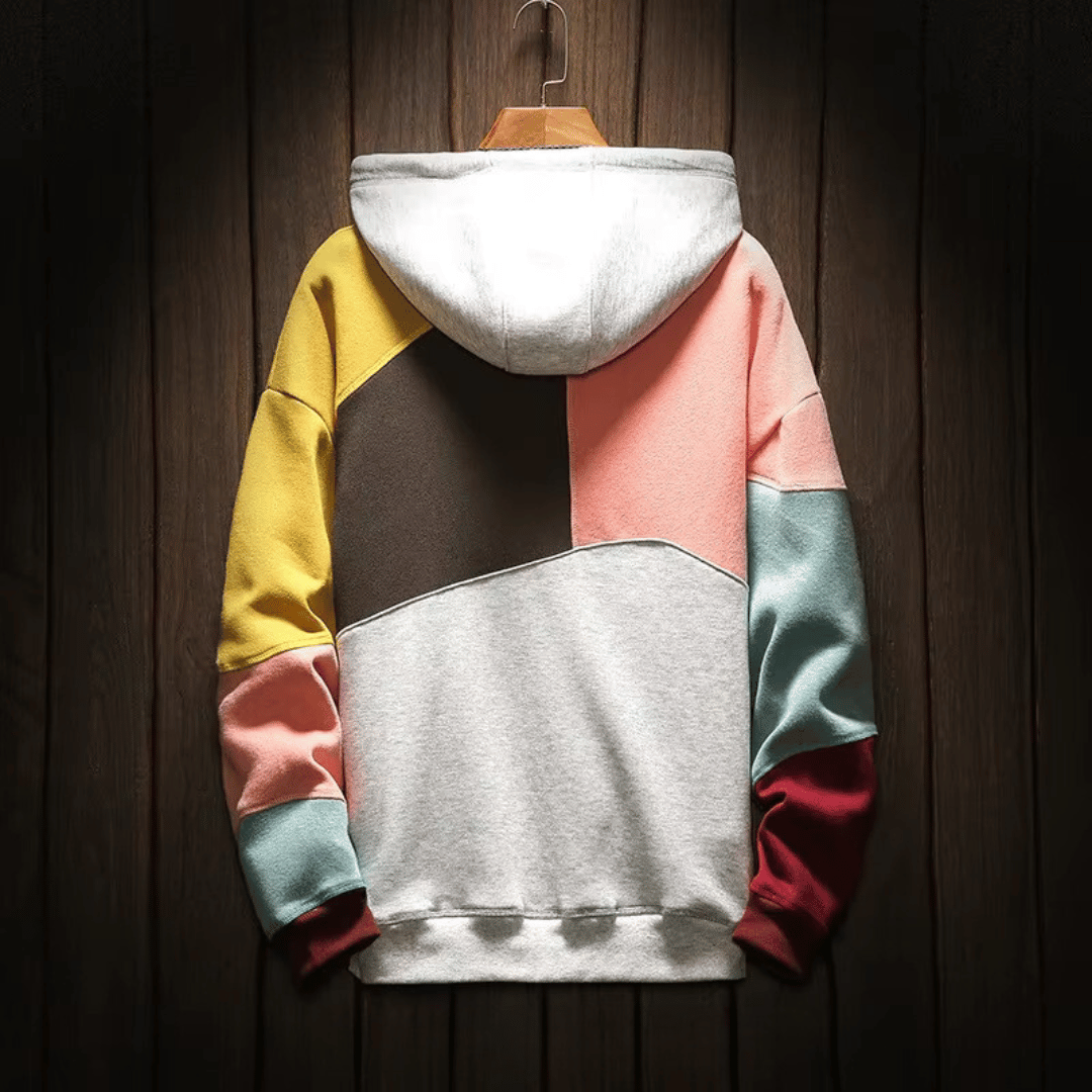 Multicolor Fleece Pullover Hoodie