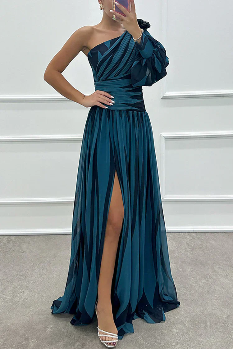 Women's One Shoulder Maxi Dress Asymmetric Formal