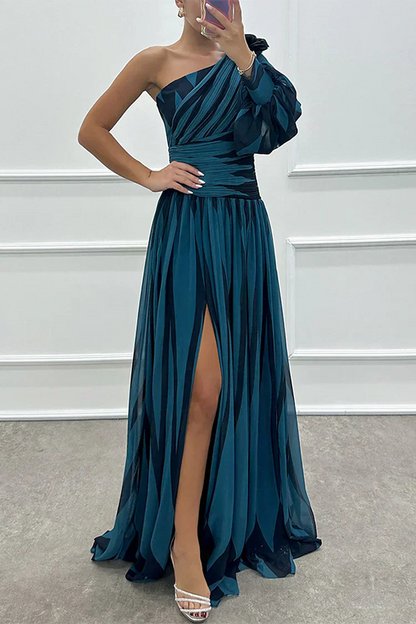 Women's One Shoulder Maxi Dress Asymmetric Formal