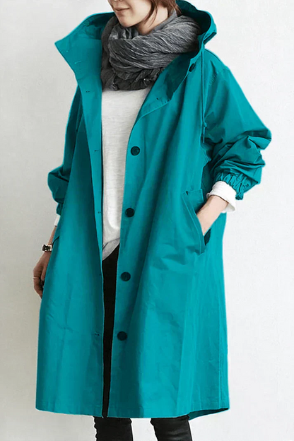 Women's Waterproof Raincoat Hooded Long Warm