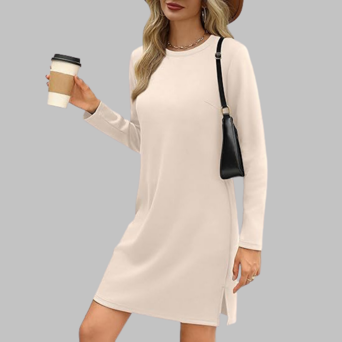 Women's Long Sleeve Round Neck Dress Comfortable