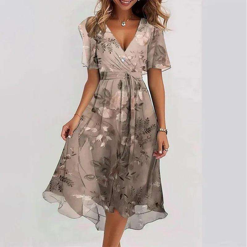 Women's Knee Length Floral Summer Dress