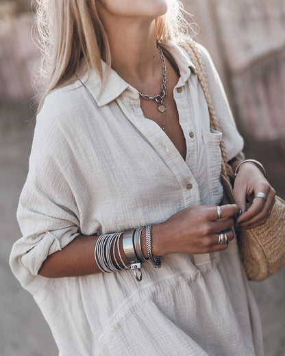 Elegant V-Neck Flowy Dress for Women