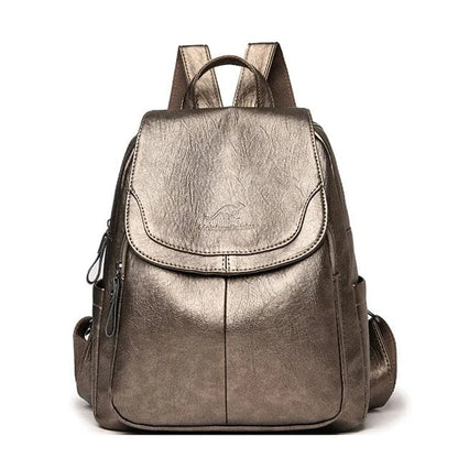 Women's Leather Anti-Theft Backpack