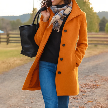 Women's Single Breasted Mid Length Coat