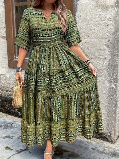 Vivienne Women's Printed Flowy Maxi Dress - VibreMode