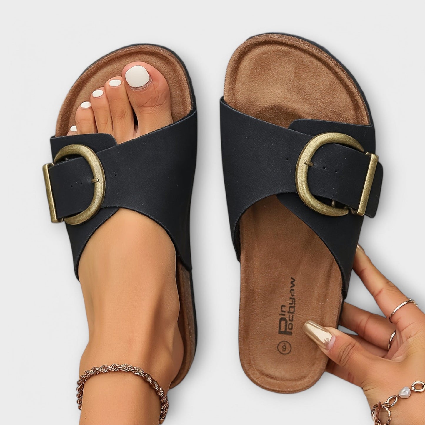 Women's Flat Open-Toe Slide Sandals