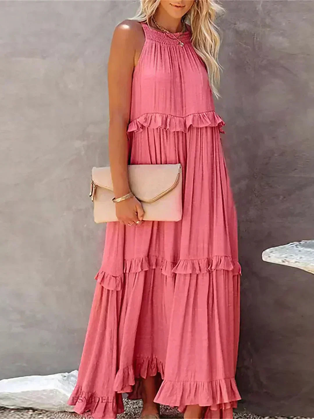 Women's Maxi Dress Ruffle Detailing