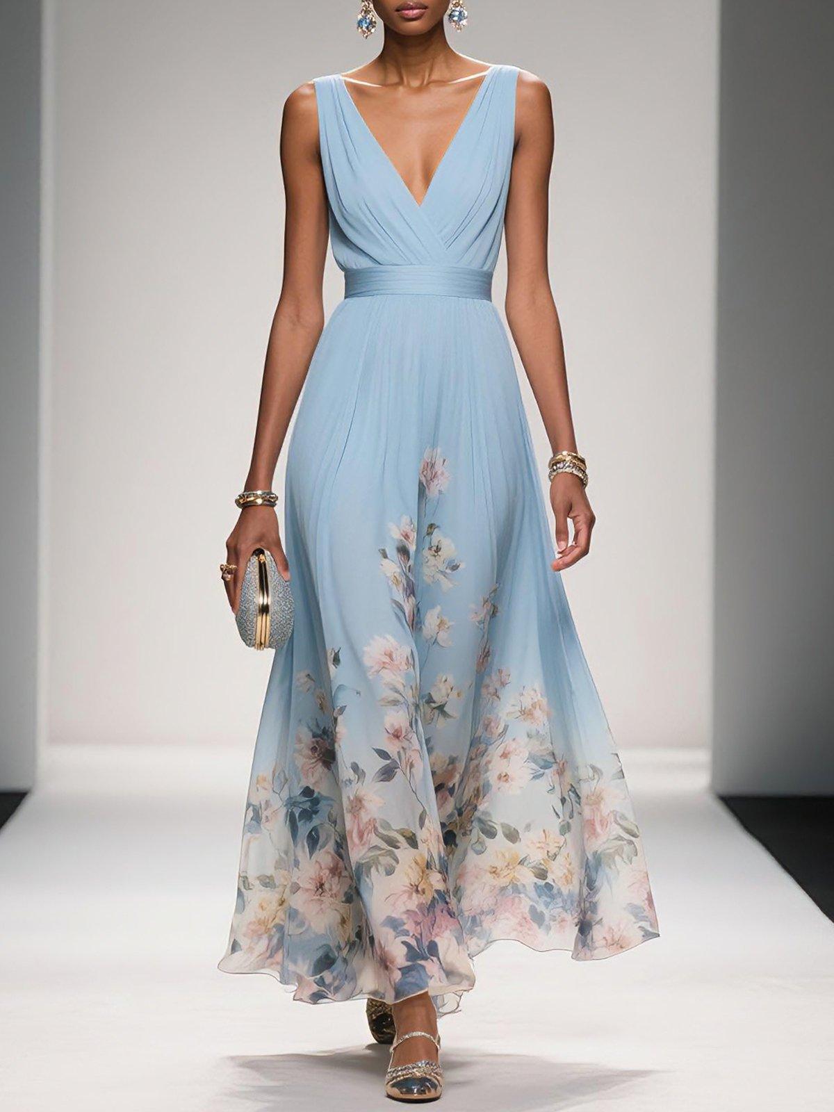 Beautiful Floral Long Sundress for Women - VibreMode