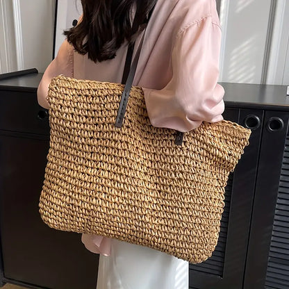 Alessia Women's Straw Beach Tote Bag Natural