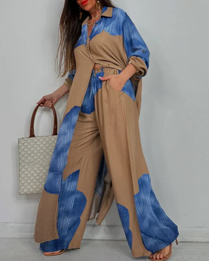 Women's Two Piece Cropped Wide Leg Outfit
