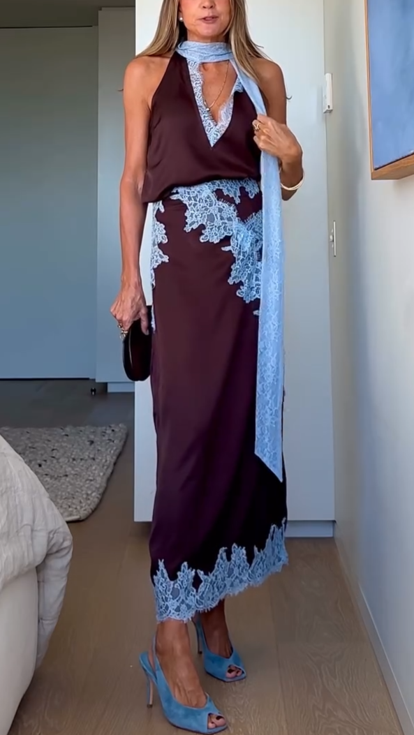 Women's Halter And Midi Skirt Set