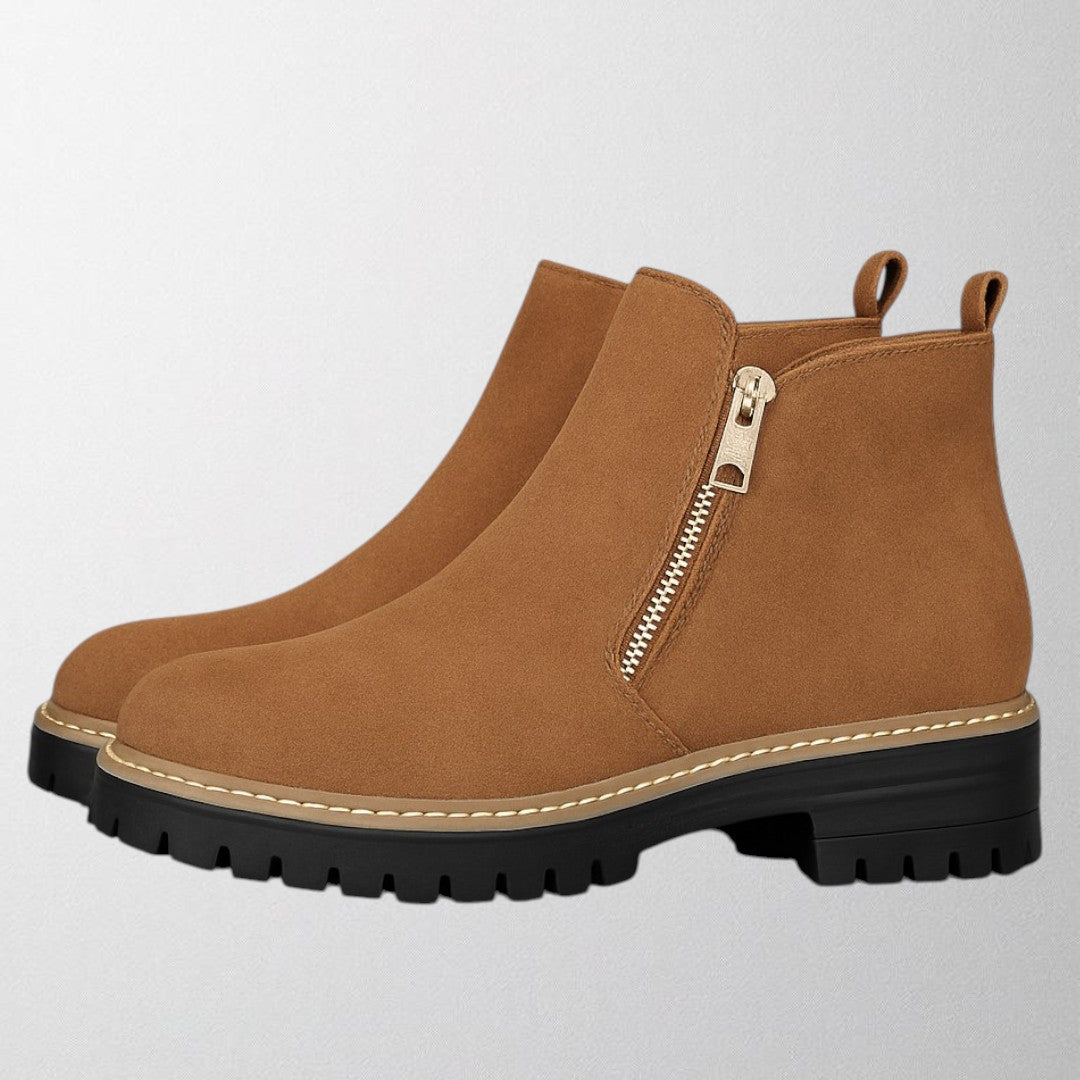 Women's Boots Side Zip Rounded Toe