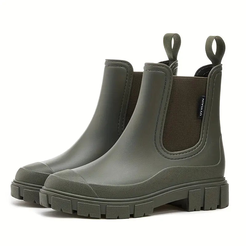 Women's Waterproof Rain Boots Slip-Resistant Lug Sole
